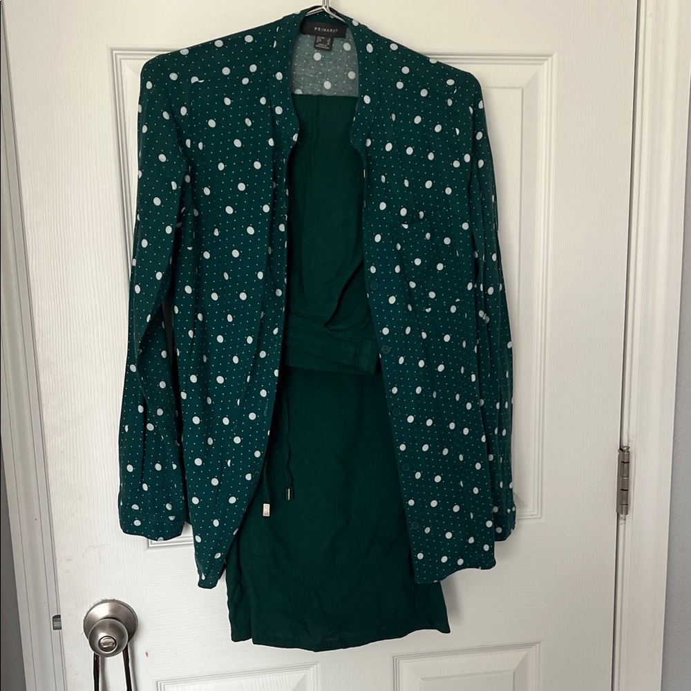 Forever 21 Teal Polka Dot Blazer